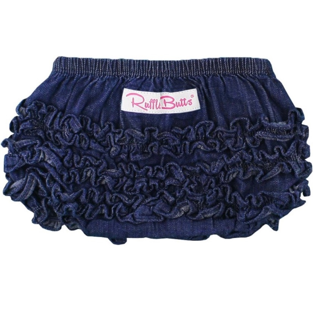 RuffleButts Denim Bloomers - 0-3 Months